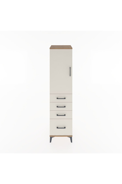 Hyperion Dolap 2 Raflı 4 Çekmeceli Tek Kapaklı 44x44x182 Çam-Aytaşı