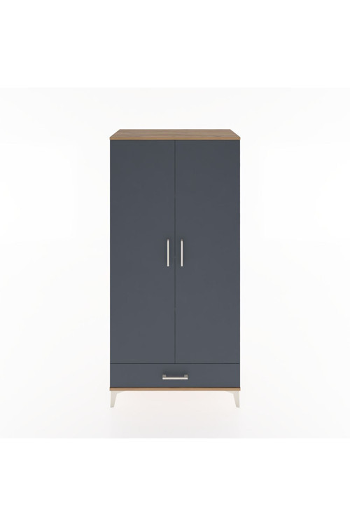 Hyperion Dolap 4 Raflı 1 Çekmeceli 2 Kapaklı 88 x 44 x 182 cm Çam - Antrasit