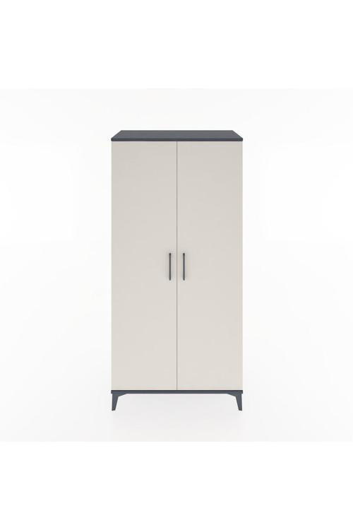 Hyperion Dolap 4 Raflı 2 Kapaklı 88 x 44 x 182 cm Antrasit - Aytaşı