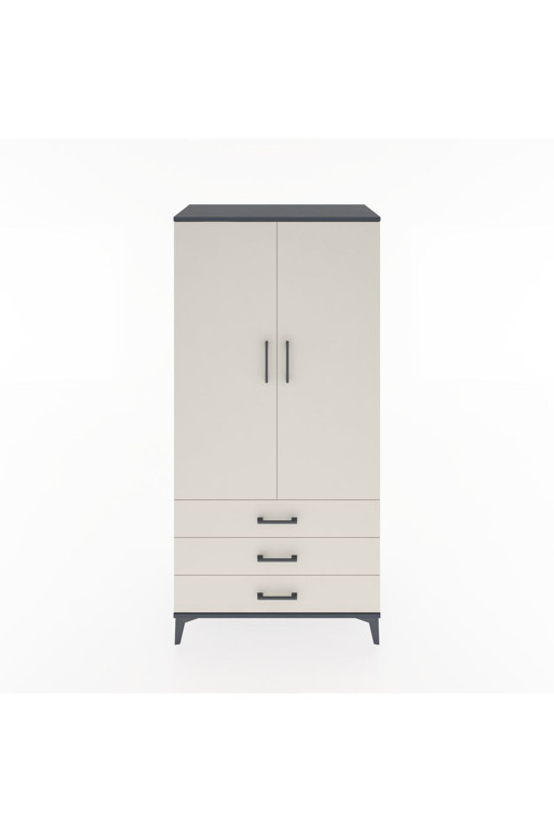 Hyperion Dolap 1 Raflı 3 Çekmeceli 1 Askılı 88 x 44 x 182 cm Antrasit - Aytaşı