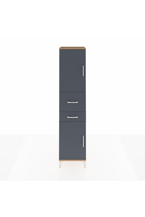 Hyperion Dolap 4 Raflı 2 Çekmeceli 2 Kapaklı 44 x 44 x 195 cm Çam - Antrasit