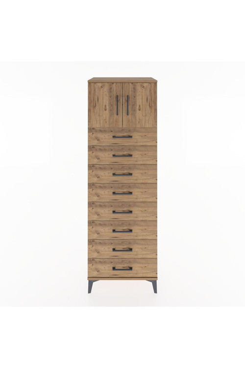 Hyperion Dolap 1 Raflı 8 Çekmeceli 2 Kapaklı 60 X 44 X 182 Cm Çam - Çam
