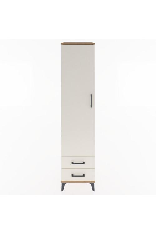 Hyperion Dolap 4 Raflı 2 Çekmeceli Tek Kapaklı 44x44x195 Çam-Aytaşı