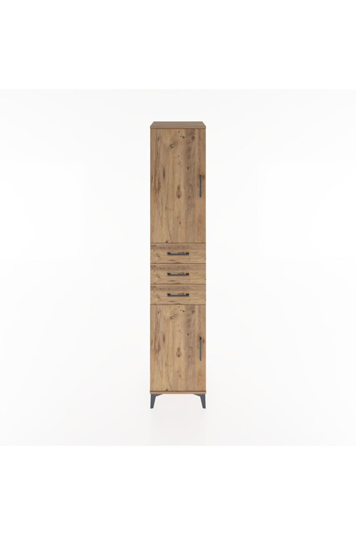 Hyperion Dolap 4 Raflı 3 Çekmeceli 2 Kapaklı 44 x 44 x 221 cm Çam - Çam