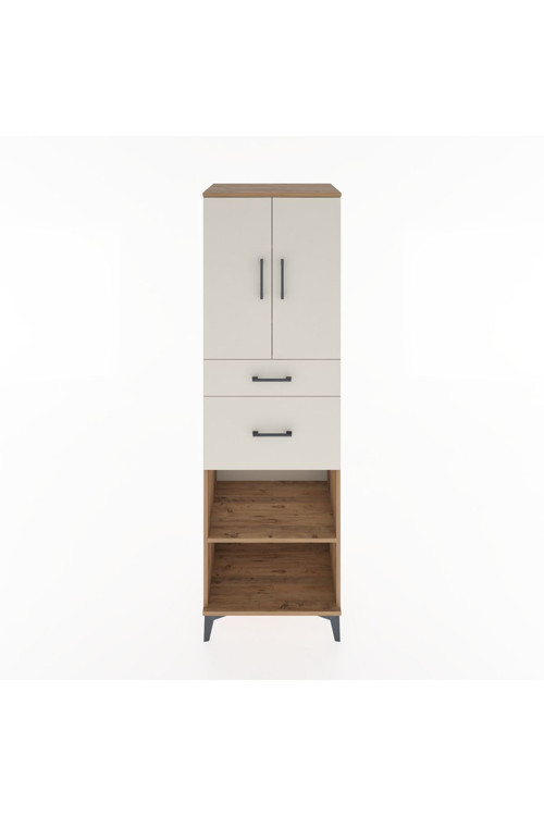 Hyperion Dolap 4 Raflı 2 Çekmeceli 2 Kapaklı 60x44x195 Çam-Aytaşı