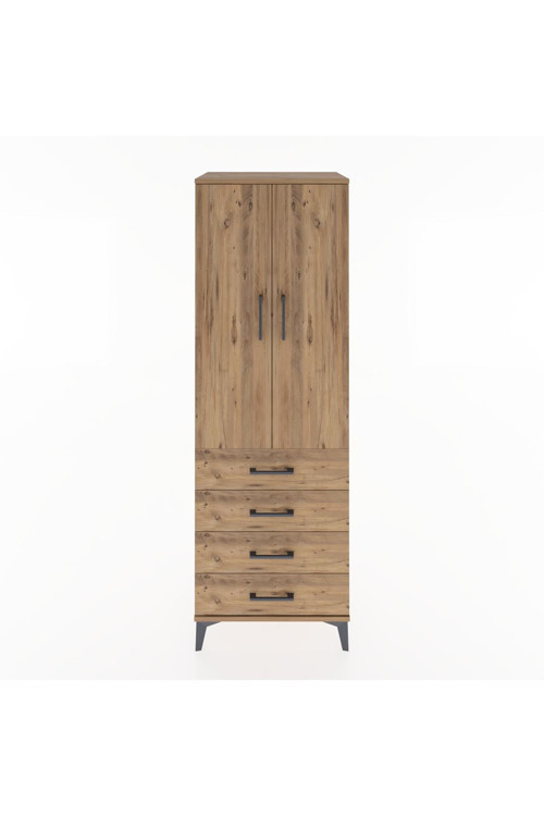 Hyperion Dolap 1 Raflı 4 Çekmeceli 1 Askılı 60 x 44 x 182 cm Çam - Çam