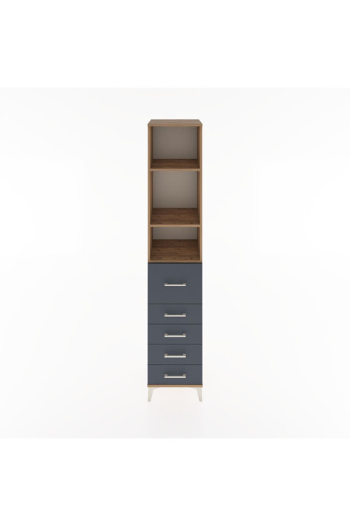Hyperion Dolap 3 Raflı 5 Çekmeceli 44 x 44 x 221 cm Çam - Antrasit