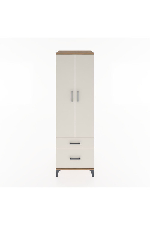 Hyperion Dolap 2 Raflı 2 Çekmeceli Tek Askılı 60x44x195 Çam-Aytaşı