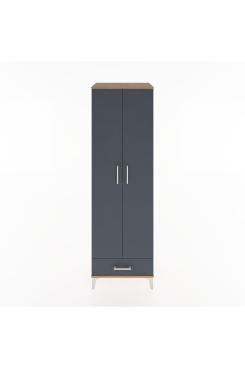 Hyperion Dolap 3 Raflı Tek Çekmeceli Tek Askılı 60x44x195 Çam-Antrasit