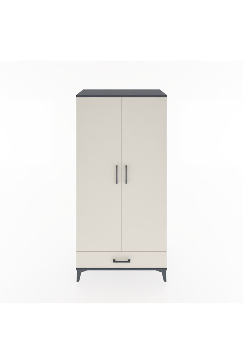 Hyperion Dolap 4 Raflı 1 Çekmeceli 2 Kapaklı 88 x 44 x 182 cm Antrasit - Aytaşı