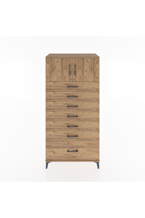 Hyperion Dolap 1 Raflı 7 Çekmeceli 2 Kapaklı 88 x 44 x 182 cm Çam - Çam
