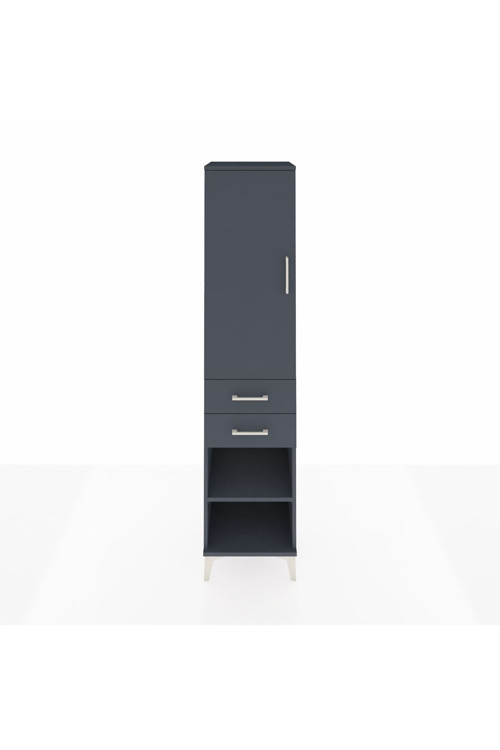 Hyperion Dolap 3 Raflı 2 Çekmeceli 1 Kapaklı 44 x 44 x 195 cm Antrasit - Antrasit
