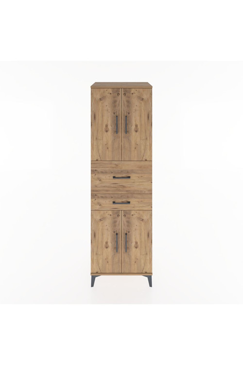 Hyperion Dolap 4 Raflı 2 Çekmeceli 4 Kapaklı 60 x 44 x 195 cm Çam - Çam