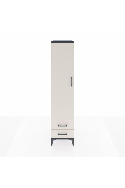 Hyperion Dolap 5 Raflı 2 Çekmeceli 1 Kapaklı 44 x 44 x 195 cm Antrasit - Aytaşı