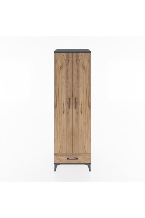 Hyperion Dolap 5 Raflı 1 Çekmeceli 1 Askılı 60 x 44 x 195 cm Antrasit - Çam