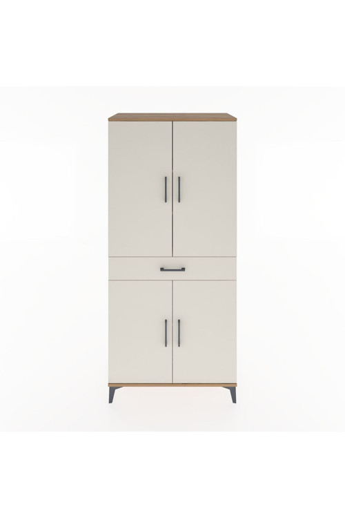 Hyperion Dolap 4 Raflı Tek Çekmeceli 4 Kapaklı 88x44x195 Çam-Aytaşı