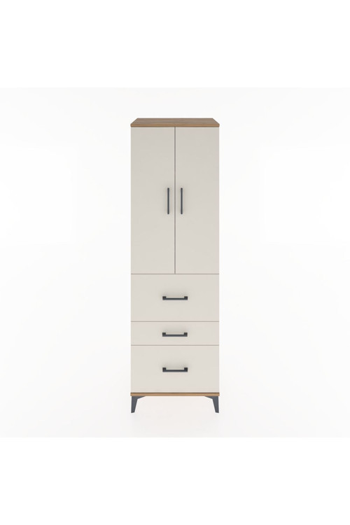 Hyperion Dolap 3 Raflı 3 Çekmeceli 2 Kapaklı 60x44x195 Çam-Aytaşı