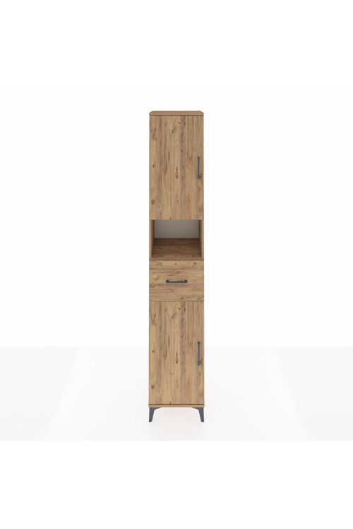 Hyperion Dolap 5 Raflı Tek Çekmeceli 2 Kapaklı 44x44x243 Çam-Çam