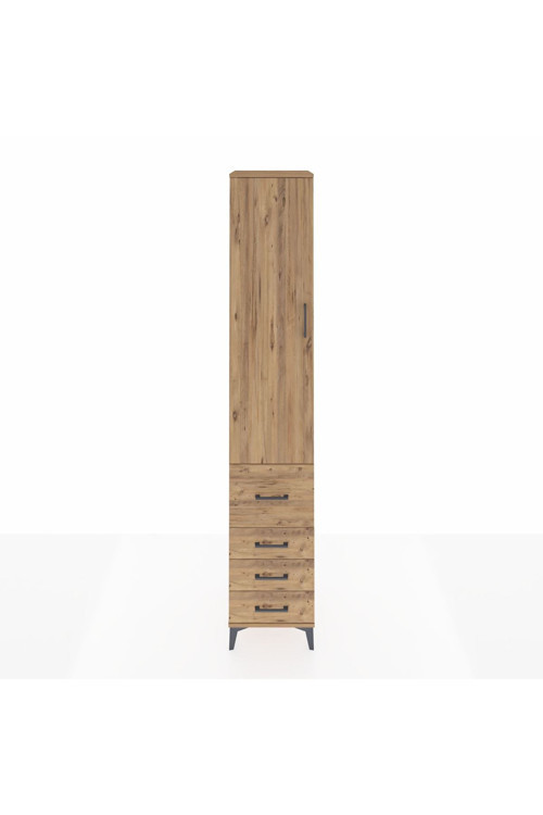 Hyperion Dolap 2 Raflı 4 Çekmeceli 1 Askılı 44 x 44 x 243 cm Çam - Çam