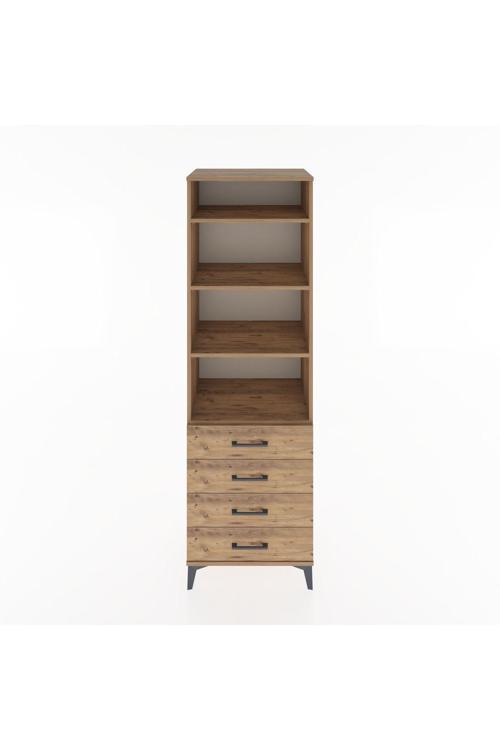 Hyperion Dolap 4 Raflı 4 Çekmeceli 60 x 44 x 195 cm Çam - Çam