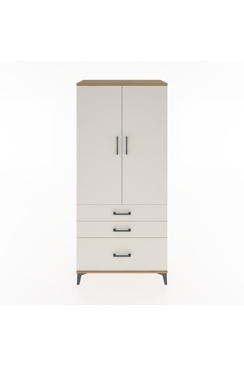 Hyperion Dolap 4 Raflı 3 Çekmeceli 2 Kapaklı 88x44x195 Çam-Aytaşı