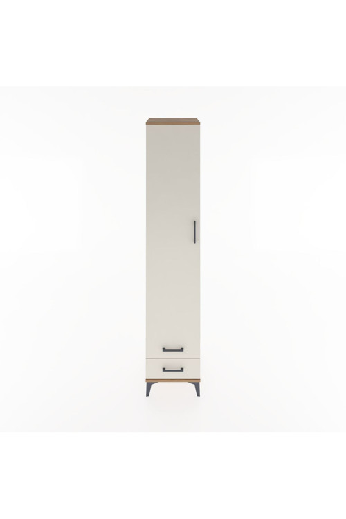 Hyperion Dolap 3 Raflı 2 Çekmeceli Tek Askılı 44x44x221 Çam-Aytaşı