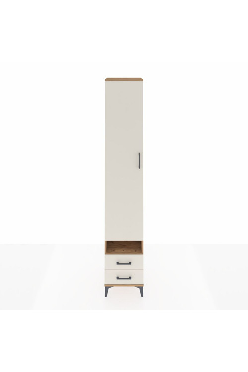 Hyperion Dolap 4 Raflı 2 Çekmeceli Tek Askılı 44x44x243 Çam-Aytaşı