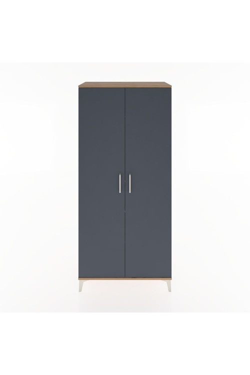 Hyperion Dolap 3 Raflı 2 Kapaklı 1 Askılı 88 x 44 x 195 cm Çam - Antrasit