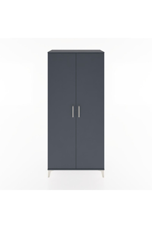 Hyperion Dolap 3 Raflı 2 Kapaklı 1 Askılı 88 x 44 x 195 cm Antrasit - Antrasit