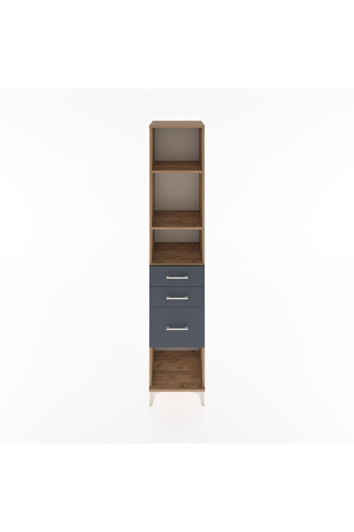 Hyperion Dolap 3 Raflı 3 Çekmeceli 44 x 44 x 221 cm Çam - Antrasit