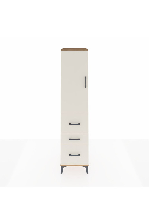 Hyperion Dolap 3 Raflı 3 Çekmeceli Tek Kapaklı 44x44x195 Çam-Aytaşı