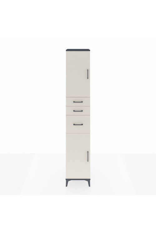 Hyperion Dolap 4 Raflı 3 Çekmeceli 2 Kapaklı 44x44x243 Antrasit-Aytaşı