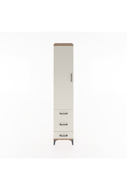 Hyperion Dolap 4 Raflı 3 Çekmeceli Tek Kapaklı 44x44x221 Çam-Aytaşı