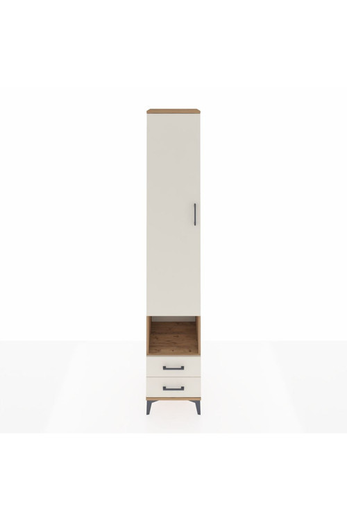 Hyperion Dolap 4 Raflı 2 Çekmeceli Tek Askılı 44x44x243 Çam-Aytaşı