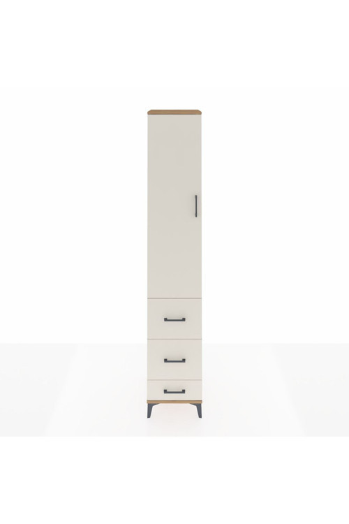 Hyperion Dolap 4 Raflı 3 Çekmeceli Tek Kapaklı 44x44x243 Çam-Aytaşı