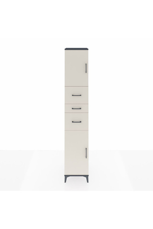Hyperion Dolap 3 Raflı 3 Çekmeceli 2 Kapaklı 44x44x243 Antrasit-Aytaşı