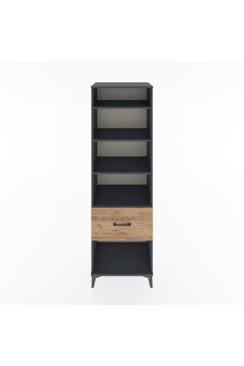 Hyperion Dolap 4 Raflı 1 Çekmeceli 60 x 44 x 195 cm Antrasit - Çam