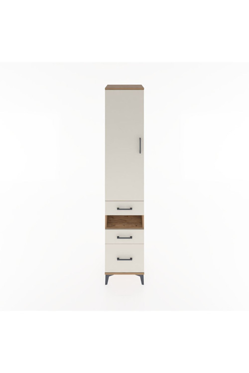 Hyperion Dolap 3 Raflı 3 Çekmeceli Tek Askılı 44x44x221 Çam-Aytaşı