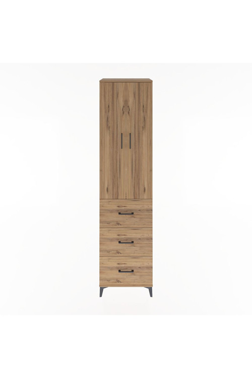 Hyperion Dolap 4 Raflı 3 Çekmeceli 2 Kapaklı 60 x 44 x 243 cm Çam - Çam