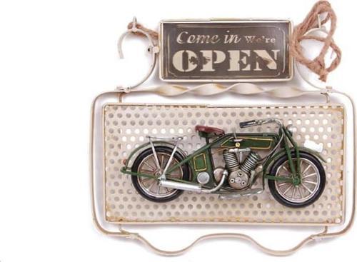 Dekoratif Metal Kapı Yazısı Motosiklet Dekorlu Vintage Hediyelik