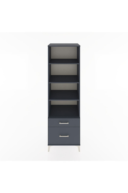 Hyperion Dolap 4 Raflı 2 Çekmeceli 60x44x195 Antrasit-Antrasit