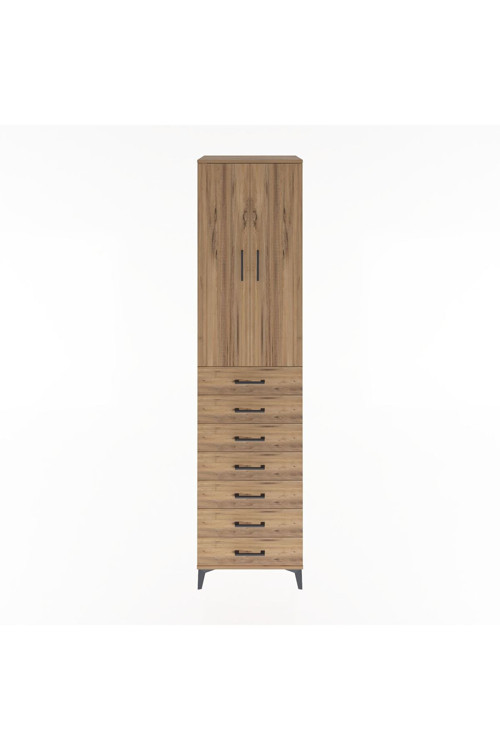 Hyperion Dolap 3 Raflı 7 Çekmeceli 2 Kapaklı 60 x 44 x 243 cm Çam - Çam