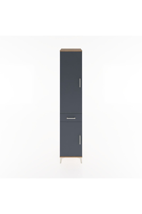 Hyperion Dolap 3 Raflı Tek Çekmeceli Tek Askılı 44x44x221 Çam-Antrasit
