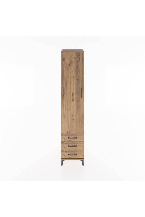 Hyperion Dolap 5 Raflı 3 Çekmeceli 1 Kapaklı 44 x 44 x 221 cm Çam - Çam