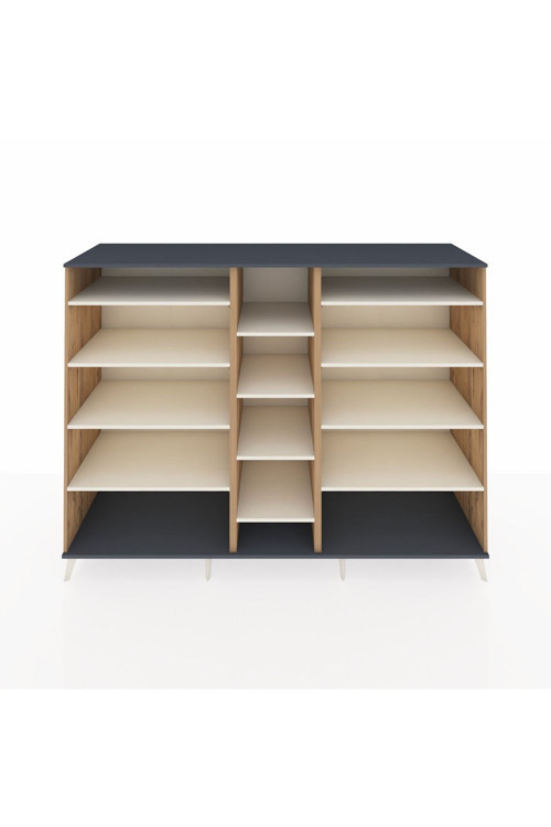 Kronos Dolap 11 Raflı 220 x 59 x 163 cm Çam - Antrasit - Aytaşı