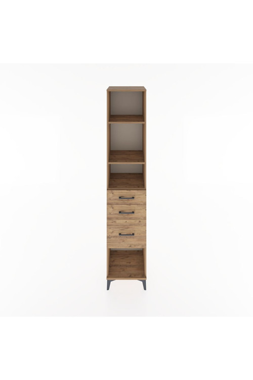Hyperion Dolap 3 Raflı 3 Çekmeceli 44x44x221 Çam-Çam