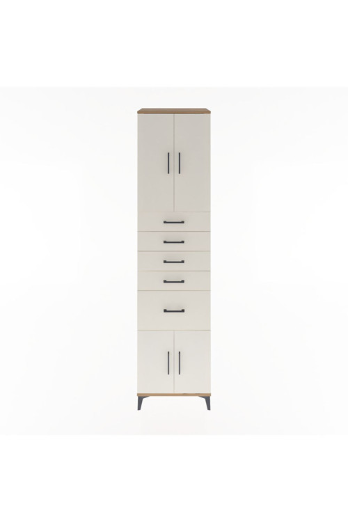 Hyperion Dolap 2 Raflı 5 Çekmeceli 4 Kapaklı 60x44x243 Çam-Aytaşı