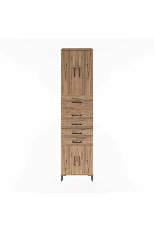 Hyperion Dolap 2 Raflı 5 Çekmeceli 4 Kapaklı 60 x 44 x 243 cm Çam - Çam