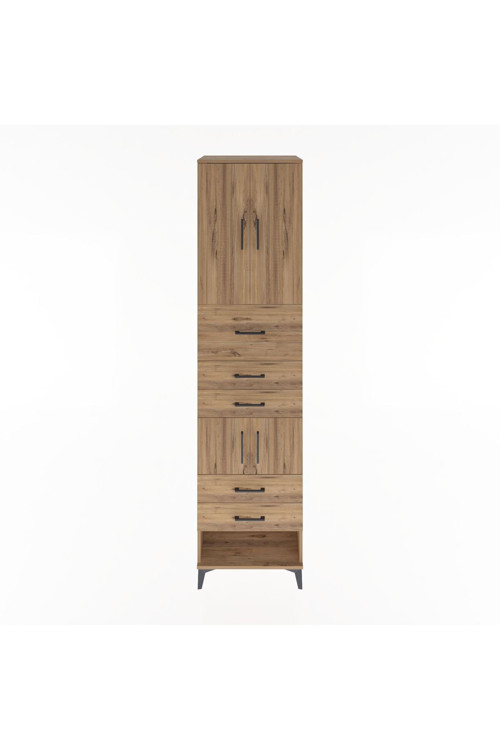 Hyperion Dolap 3 Raflı 5 Çekmeceli 4 Kapaklı 60 x 44 x 243 cm Çam - Çam