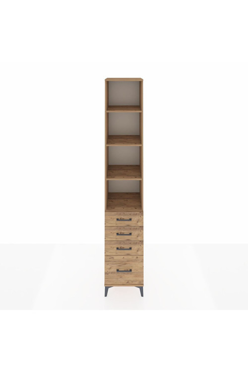 Hyperion Dolap 4 Raflı 4 Çekmeceli 44 x 44 x 243 cm Çam - Çam